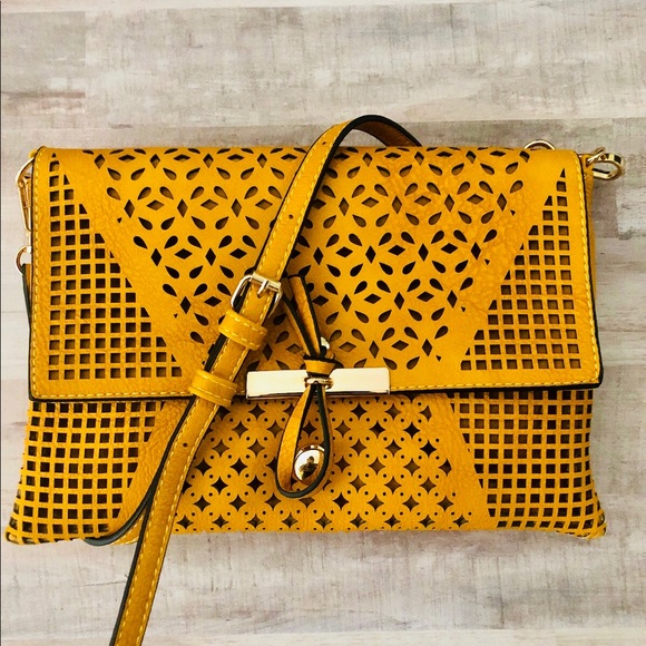 Handbags - Mustard Vegan Leather Handbag